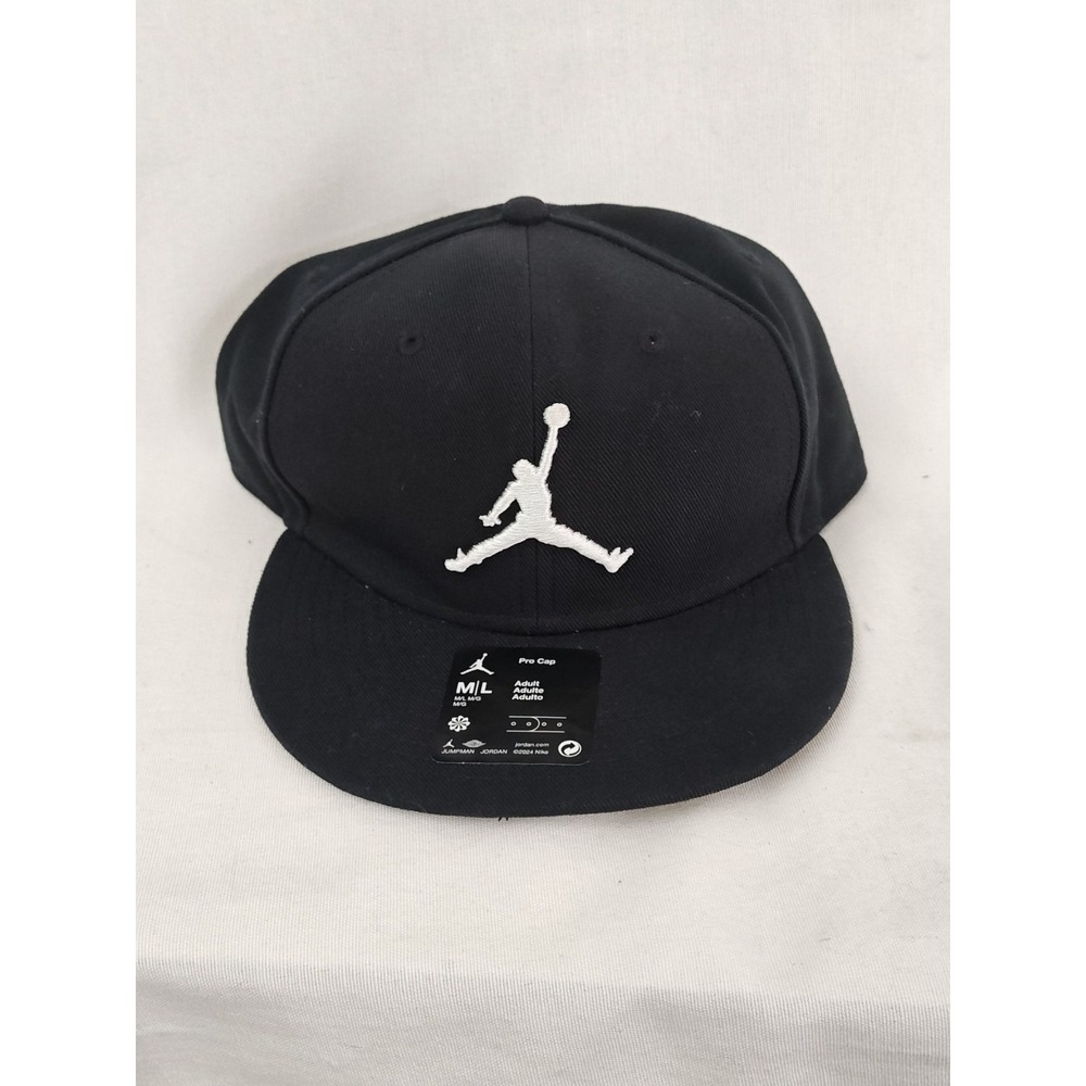 Nike Hat Jordan Jumpman M L Adjustable SnapBack Men Low‎ Profile Black White